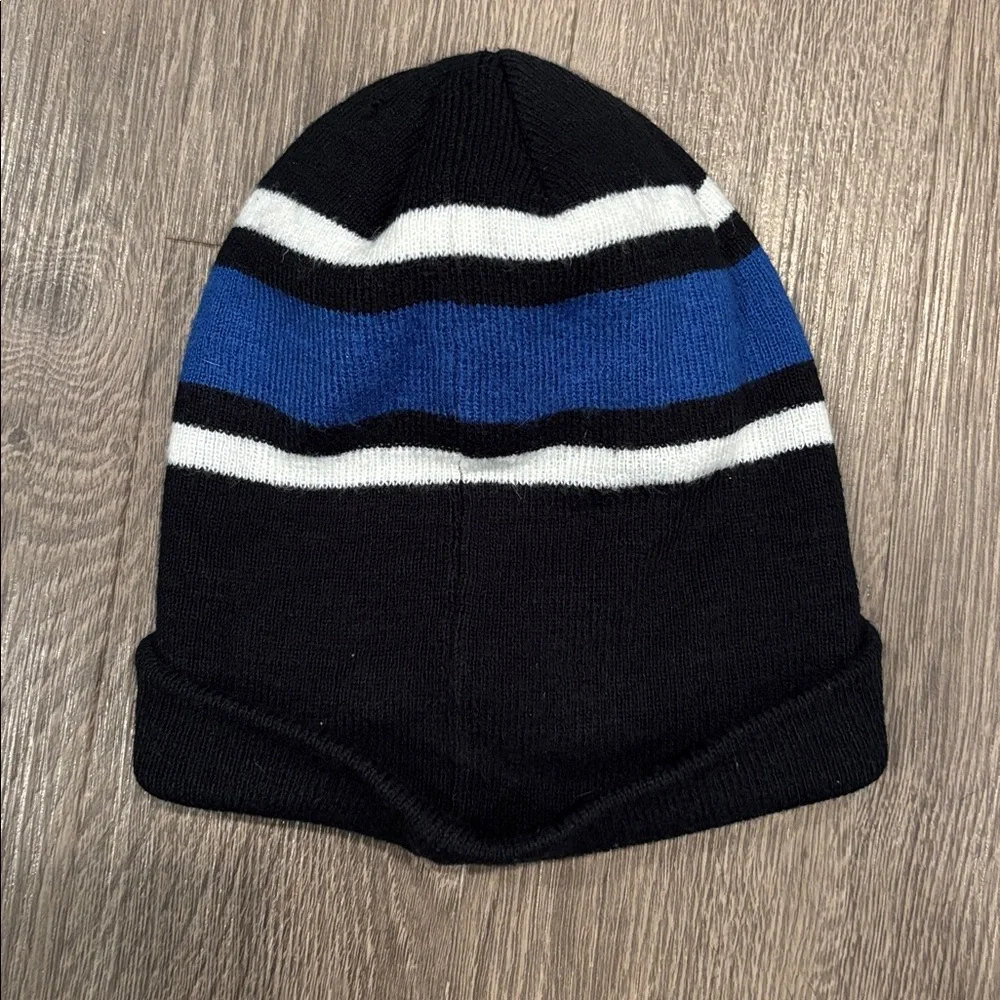 Nike Black and Blue Knit Beanie
